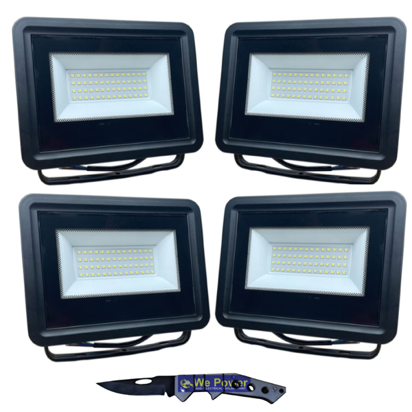 Floodlight Set Of Four 50W Ausma Floodlight &amp; Pocket Knife