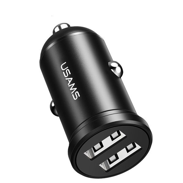 USAMS CC114 2.4A Dual USB Car Charger - Black