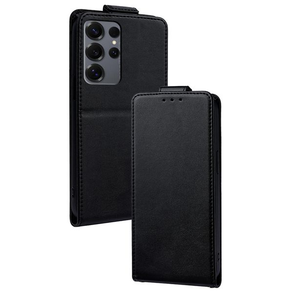Up And Down Leather Flip Cover Case Compatible With Samsung Galaxy S25 Edge