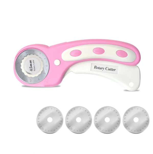 45MMRotating Cutting Roller KnifeWith5Blades For Leather Cutting Pink/Black