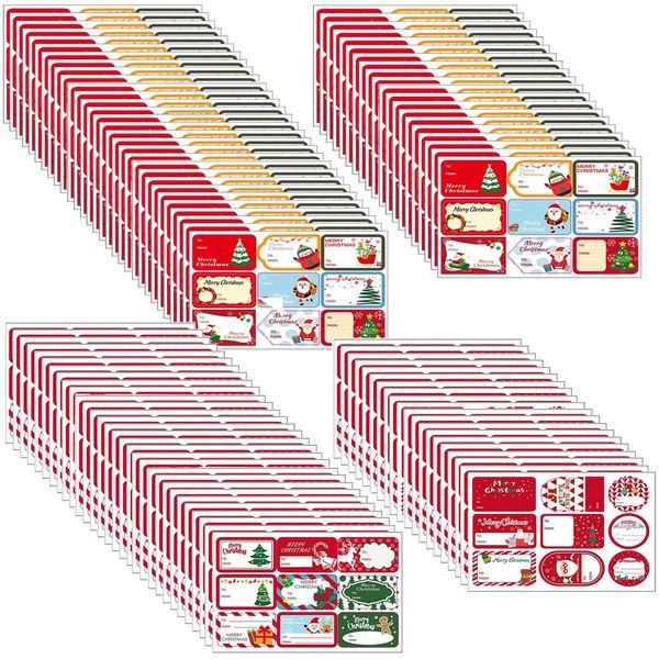 100 Sheets Christmas Labels Stickers Gift Name Tag Present Wrap Decoration