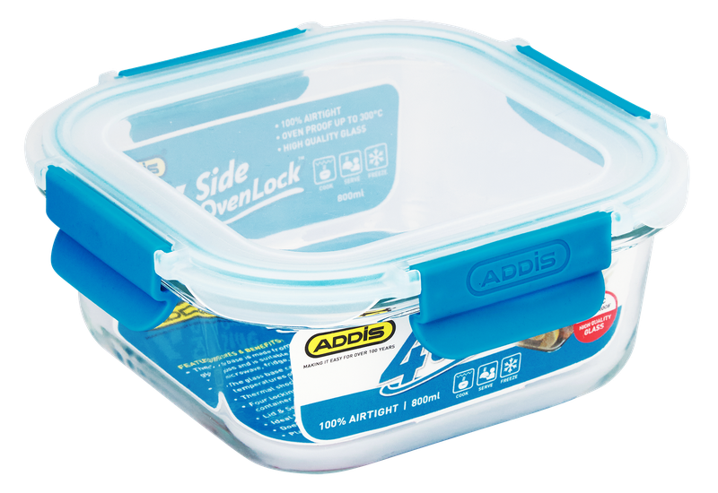 Addis - 0.8 Litre Rectangle Oven Lock - Glass