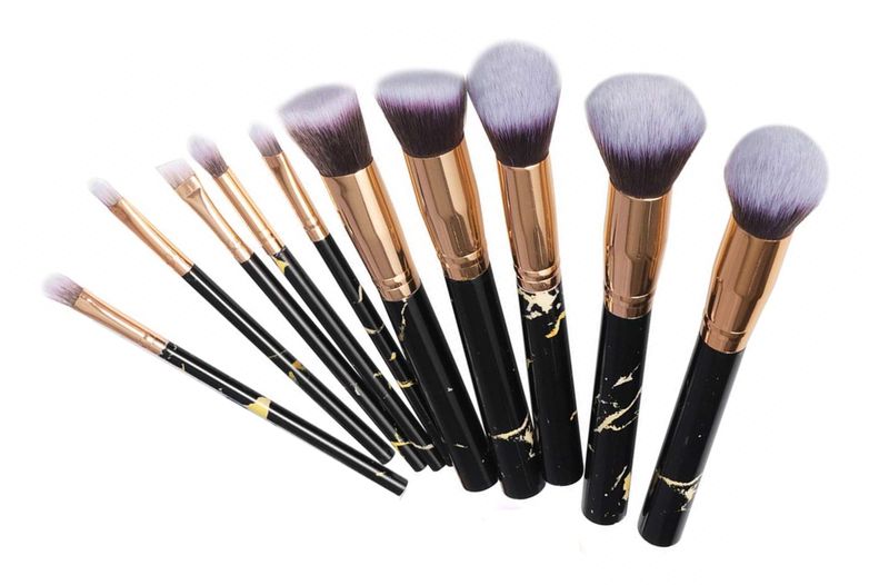 Professional 10 Piece Marble Brush Set - Black