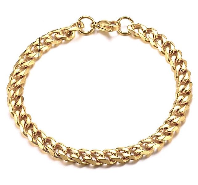 Stainless steel Gift: Cuban curb link bracelet men PVD gold plated