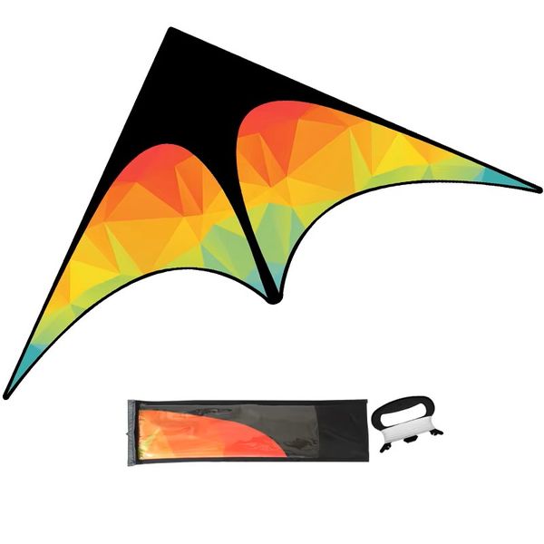 Delta Shape Rainbow Flying Kite | Fiberglass Frame Kite for Kids &amp; Family