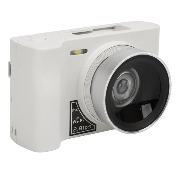 Digital Camera 2.5K, 24MP, 16X Zoom, 2.88" Screen, WiFi, For Travel, White