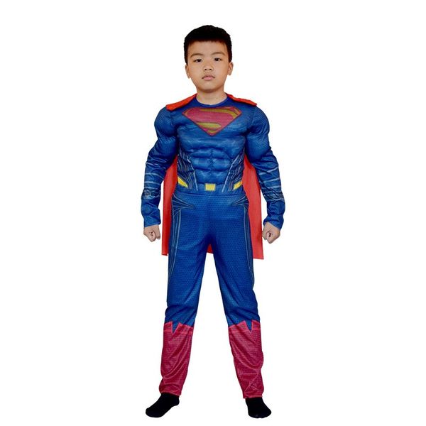 Kid's Superman Inspired Padded Muscle Superhero Costume