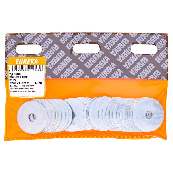 EUREKA Large Body Washer Zinc Plated 8 x 38 x 1.5mm Q:30 7AF50U
