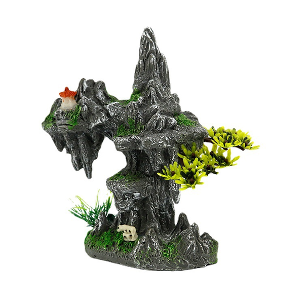 Rockery Mountain Aquarium Ornament - Aquatic Cave Hideout 19cm