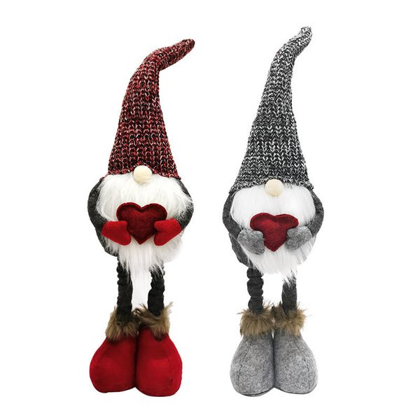 Two Christmas Gnome Statues, Knitted Stretchy Dolls for Party Decor
