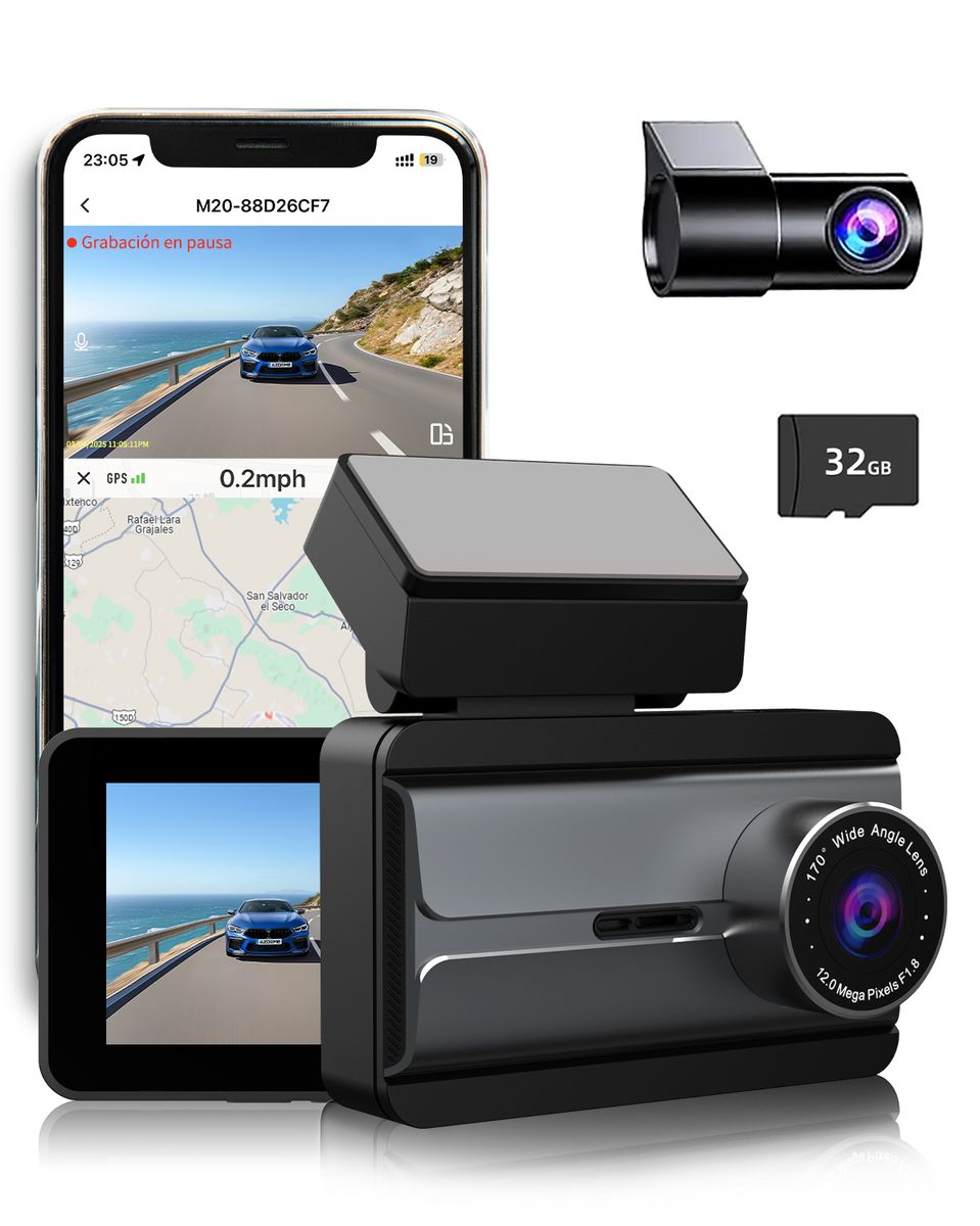 C20 4K/1080p Dash Cam Front Rear, Dash Camera for Cars Wi-Fi App Control