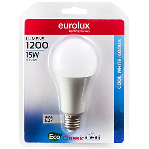 Eurolux - Globe LED light Bulb A65 (E27) 15w/4000K