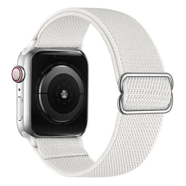 Nylon solo strap Compatible with Apple watch 42/44/45/49mm-White