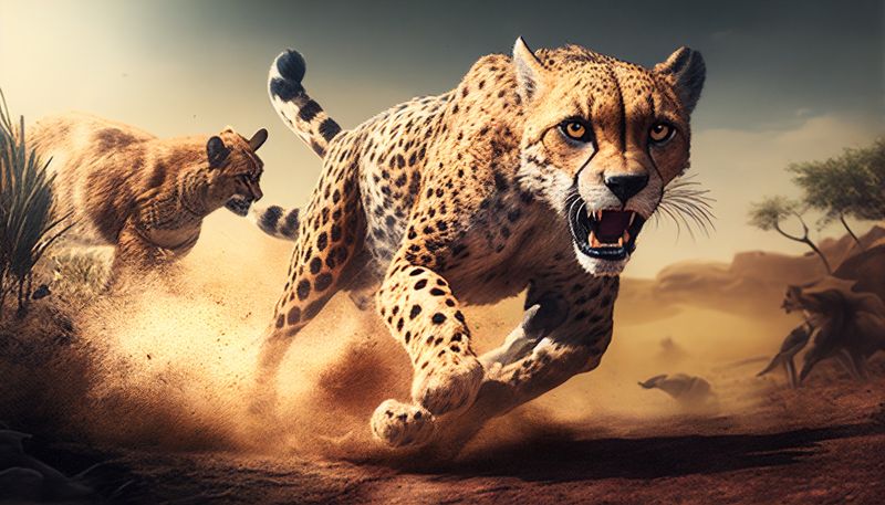 Canvas Wall Art - Cheetah running
