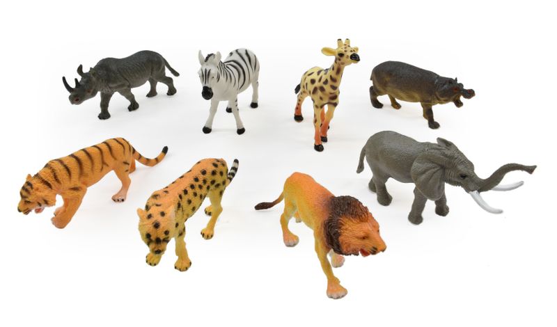 Assorted Jungle Animals in a Set 8 pieces