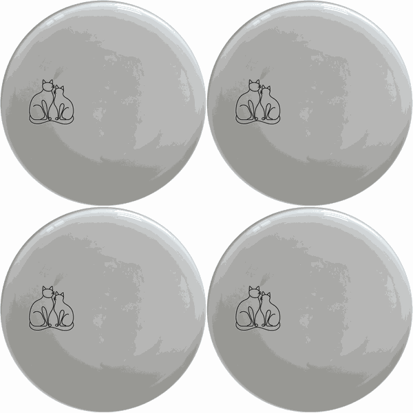 Sillouhette Fat Curvey Cats Side Plate Set of 4 - Range 3
