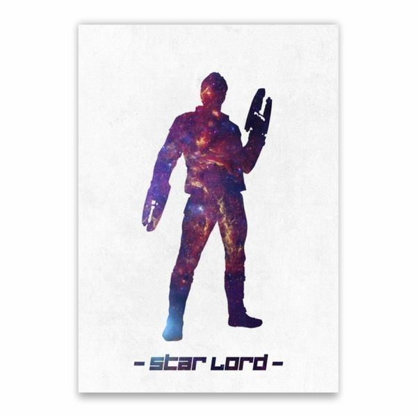 Star Lord Galaxy Silhouette Poster - A1