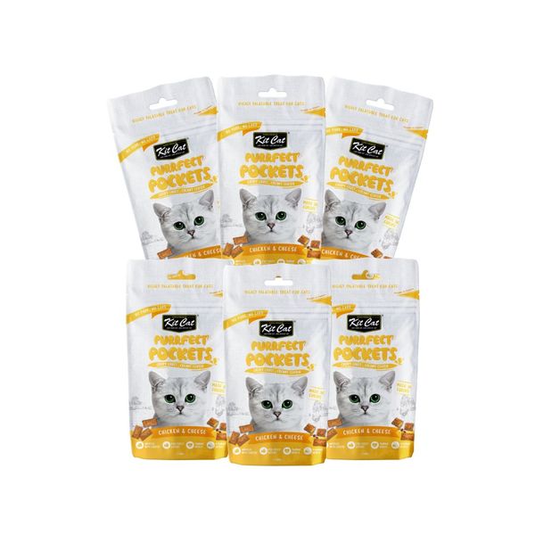 Kit Cat Purrfect Pockets - Chicken &amp; Cheese (6 x 75g)