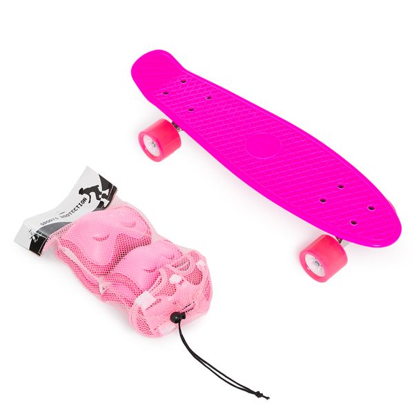 GetUp Skateboard And Safety Pads - Pink