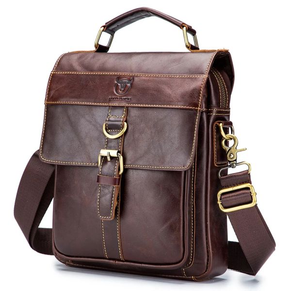 Bullcaptain - Frontier Men's Genuine Leather Sling Crossbody Messenger Bag