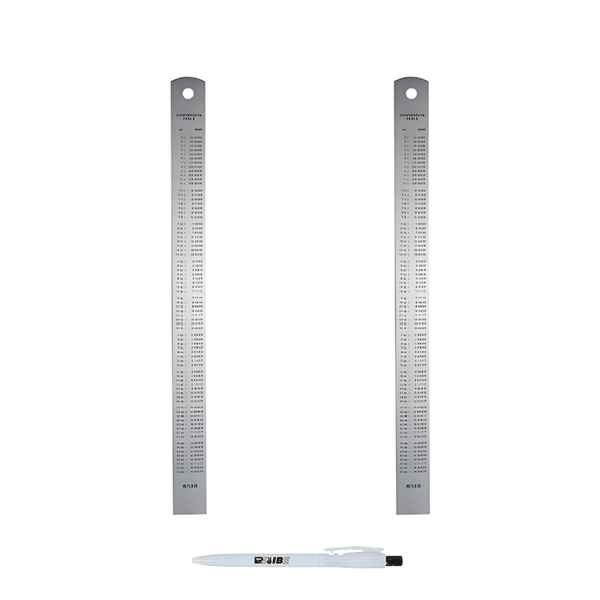 2Pcs 30cm Industrial Precise Measure Steel Ruler Dual Sided + ReVibe Pen