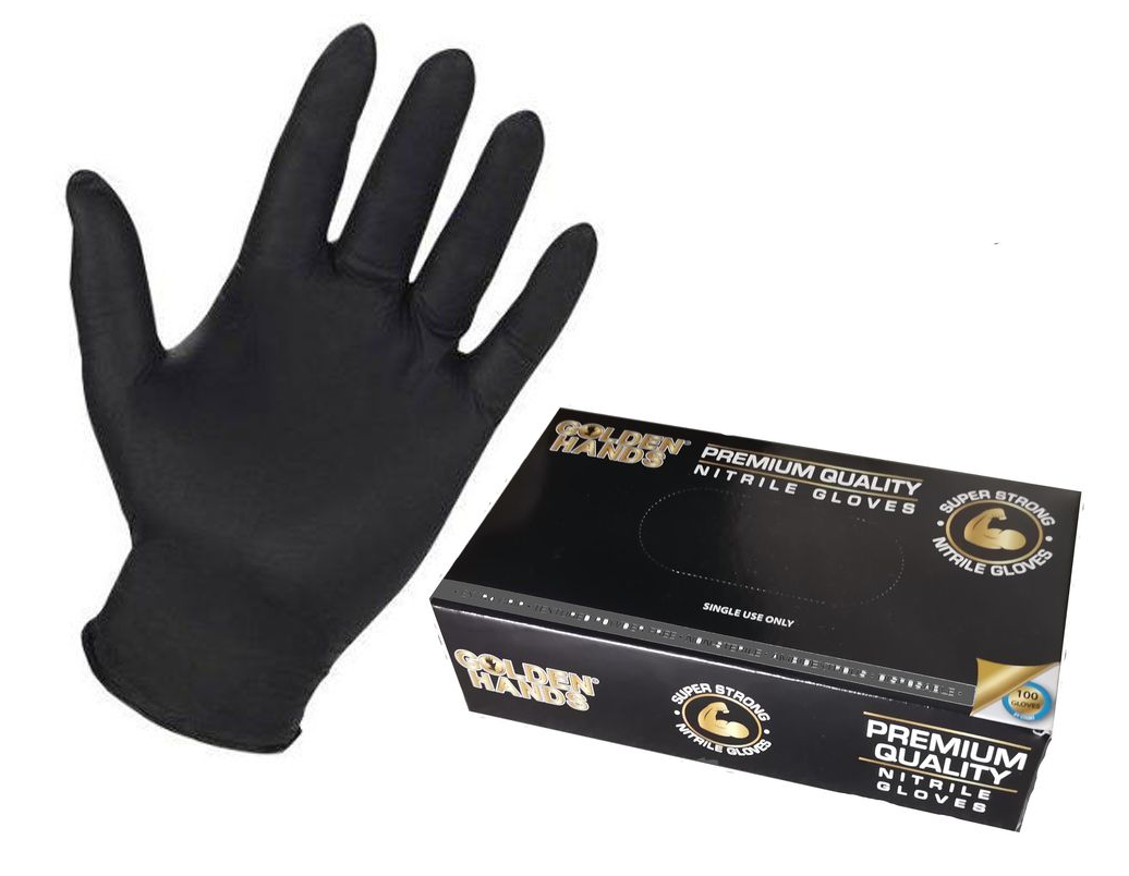 Hand-E Black Nitrile Gloves, Perfect for Cleaning & Cooking - 50 Pack, Small
