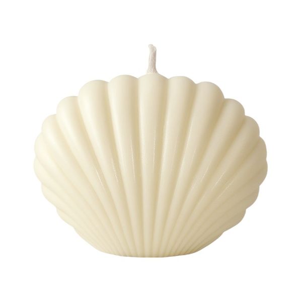 Seashell Shaped Decorative Candle - White