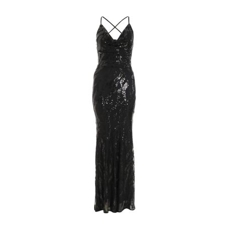 Petite black sequin outlet dress