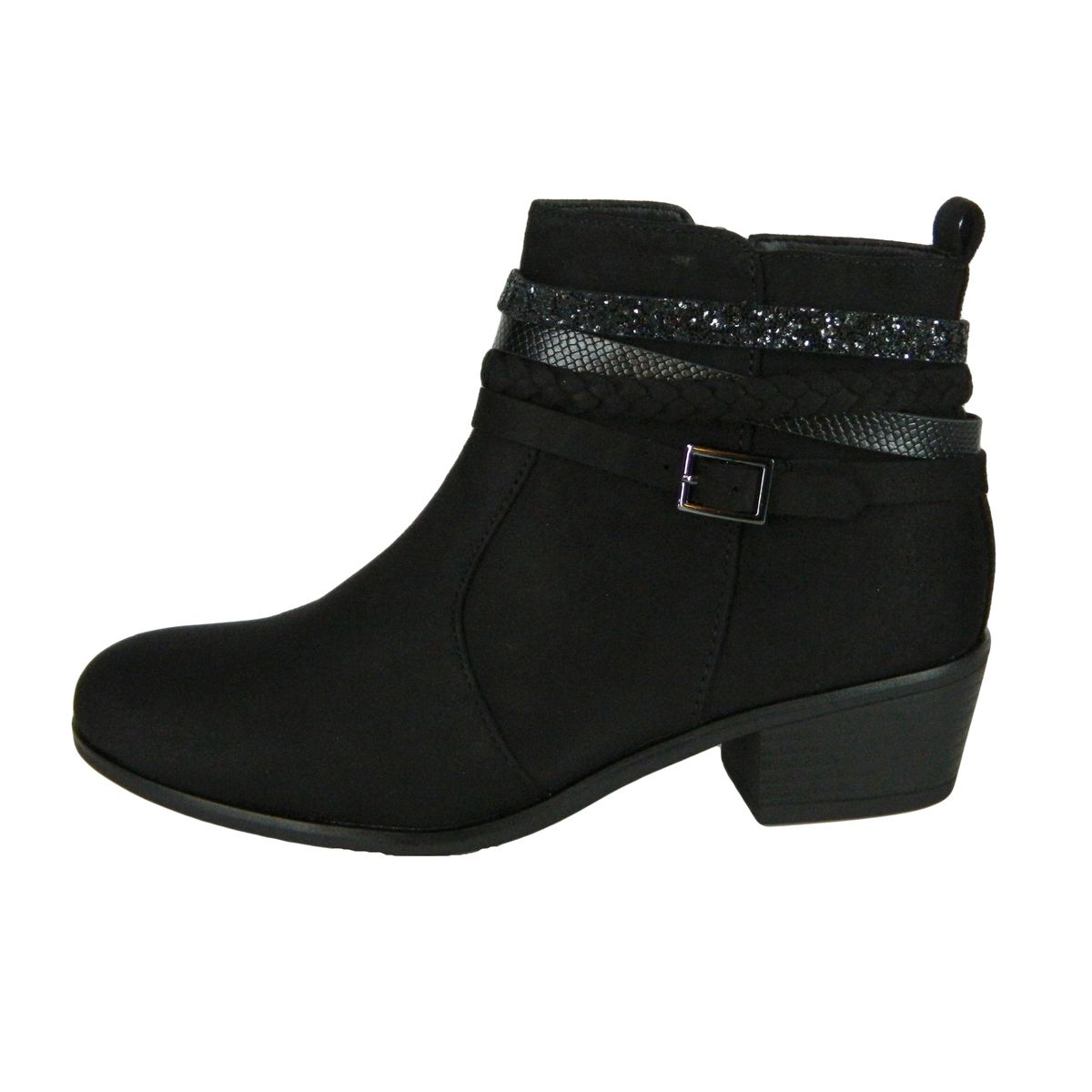 Ladies Low heel Ankle Boot with Buckle and Straps Shop Today. Get it
