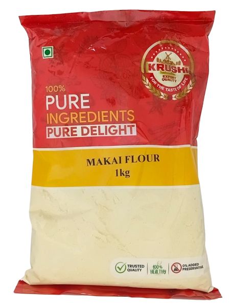 Krushi Pure Makai Flour (Corn Flour) 1kg - 100% Natural &amp; Premium Quality