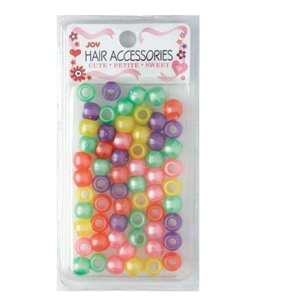 Joy - 60 Piece Large Hair Beads - Assorted Pastel - 4-Pack
