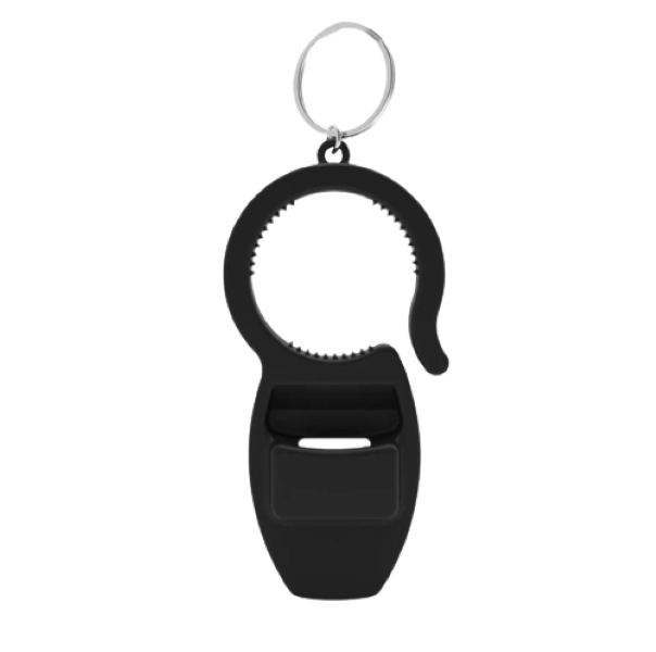 3-in-1 Keychain Multitool Black Bottle Opener with Beer/Pop Can Key Rings