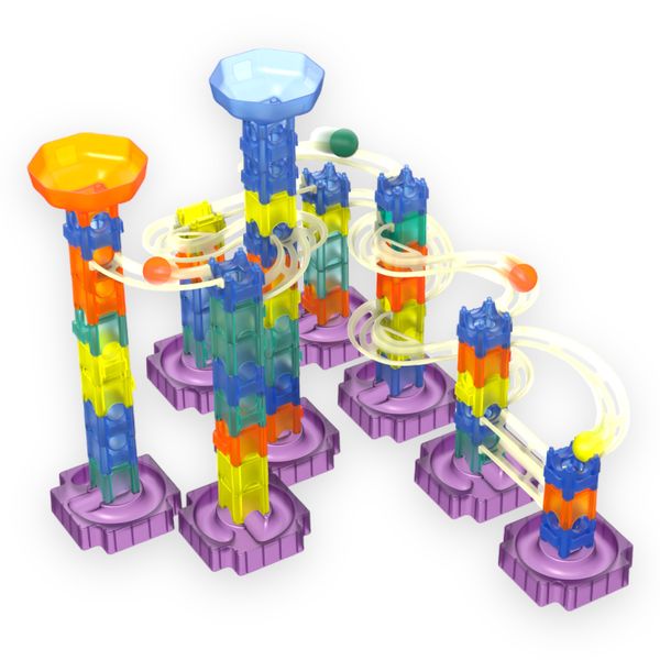 DIY Marble Run Track Toy - Educational STEM Toys for Children - 79-Piece