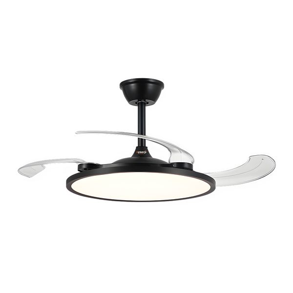 Synerji 42'' 3 Foldable Blades Ceiling Fan With CCT Light - Black