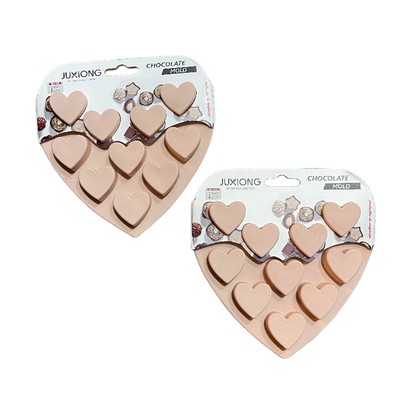 5 Grid Heart Shaped Silicone Chocolate Mold -2-Pack of Silicone Baking Pan