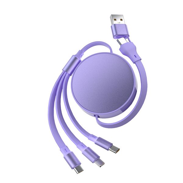 100W Retractable USB C 3 in 1Cable Fast Charging Cable