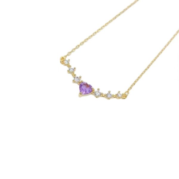 Dreamy Purple Heart Natural Gemstone Pendant For Women