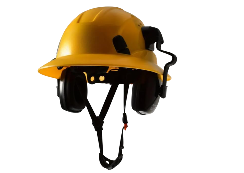 Industrial Safety Helmet with Noise-Cancelling Ear Protection