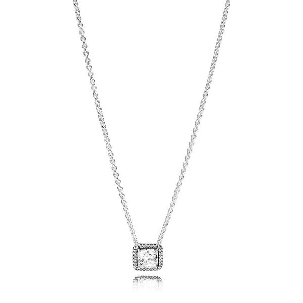 Pandora Square Halo Timeless Elegance Necklace
