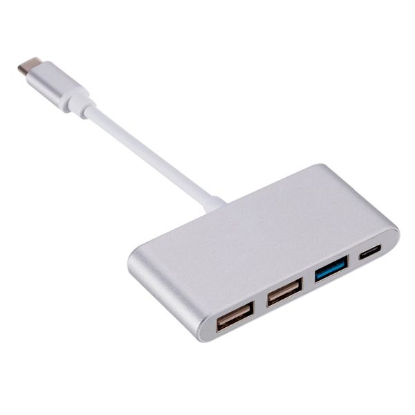 4 in 1 Type To USB 3.0/USB 2.0/ Type C Adapter - Silver