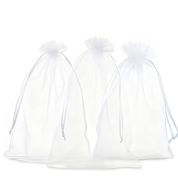 100P Drawstring Organza Bags, 10 x 15 CM Mesh Bag Drawstring, Mesh Gift Bag