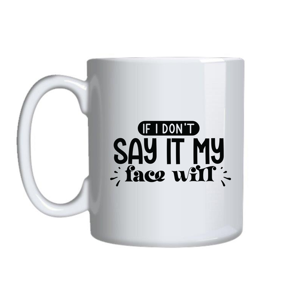 Face Talk Coffee Mug for Work Lovers Funny Graphic Birthday Present