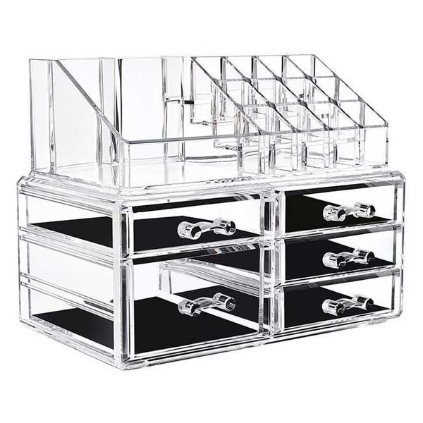 Transparent Cosmetic Storage Box with 20 Compartments For Makeup &amp; Jewelry