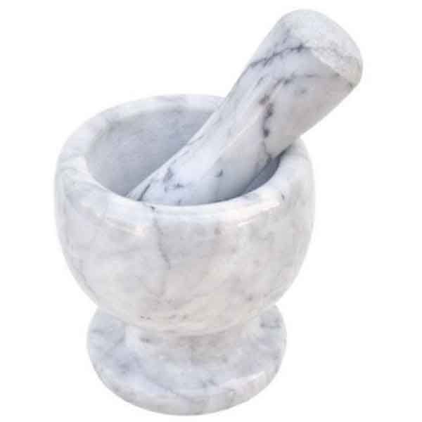 Marble Mortar and Pestle Set - Medium: 11.5 x 11.5 cm