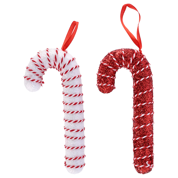 Season's Greetings Candy Cane Tree Decoration 20cm- 2 pack