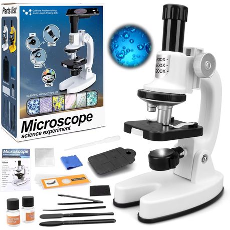 Microscope for Kids, Kids Microscope Kit 100x-1200x with LED Light