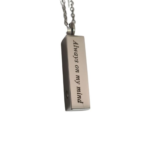 Memory Always On My Mind Pendant and Chain - Stainless Steel Cremation Jewellery