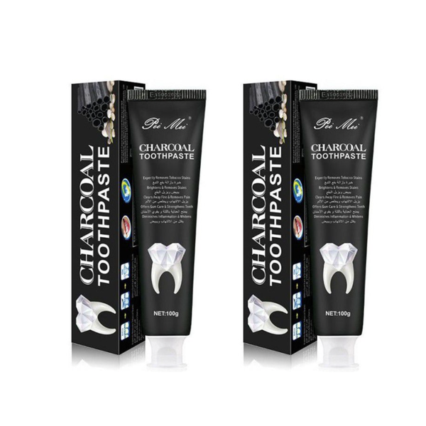 3D Activated Charcoal Teeth Whitening Toothpaste - 2 Pack