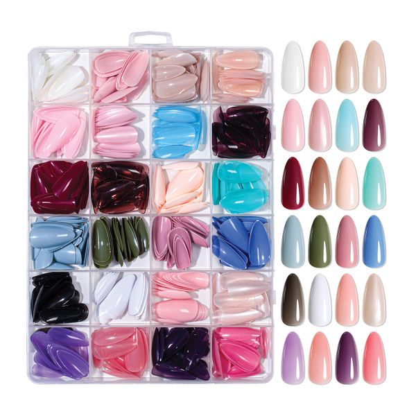 Sioux Coloured Fake Nail Tips &amp; Press On Nail - Full Cover 720Pcs 24 Colour
