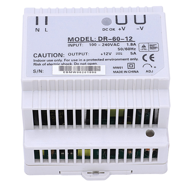 Din Rail Power Supply 60W 12V Ac Dc Converter Power Compatible with None